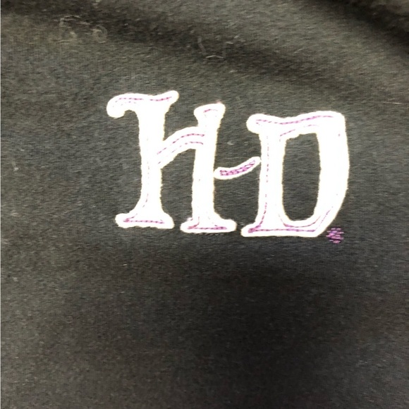 Harley Davidson Black/Purple/White Embroidered Zip Up Hoodie Size Med - Picture 8 of 13